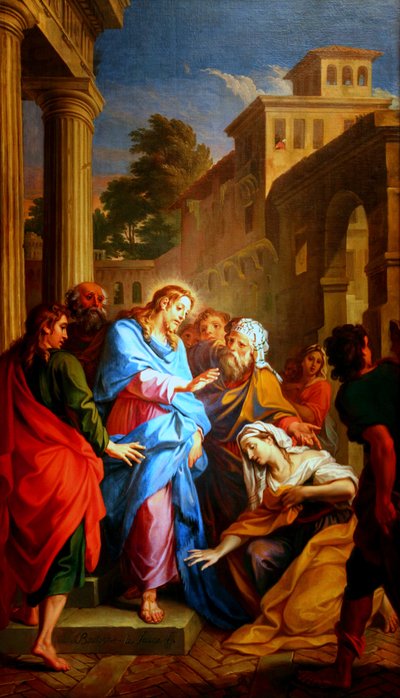 Christ and the Hemorrhaging Woman by Louis de Boullogne